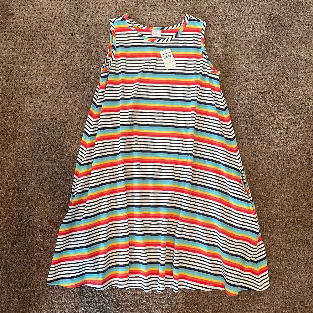 Hanna Andersson Girls Rainbow Stripe Dress